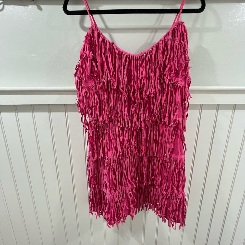 Pink fringe dress